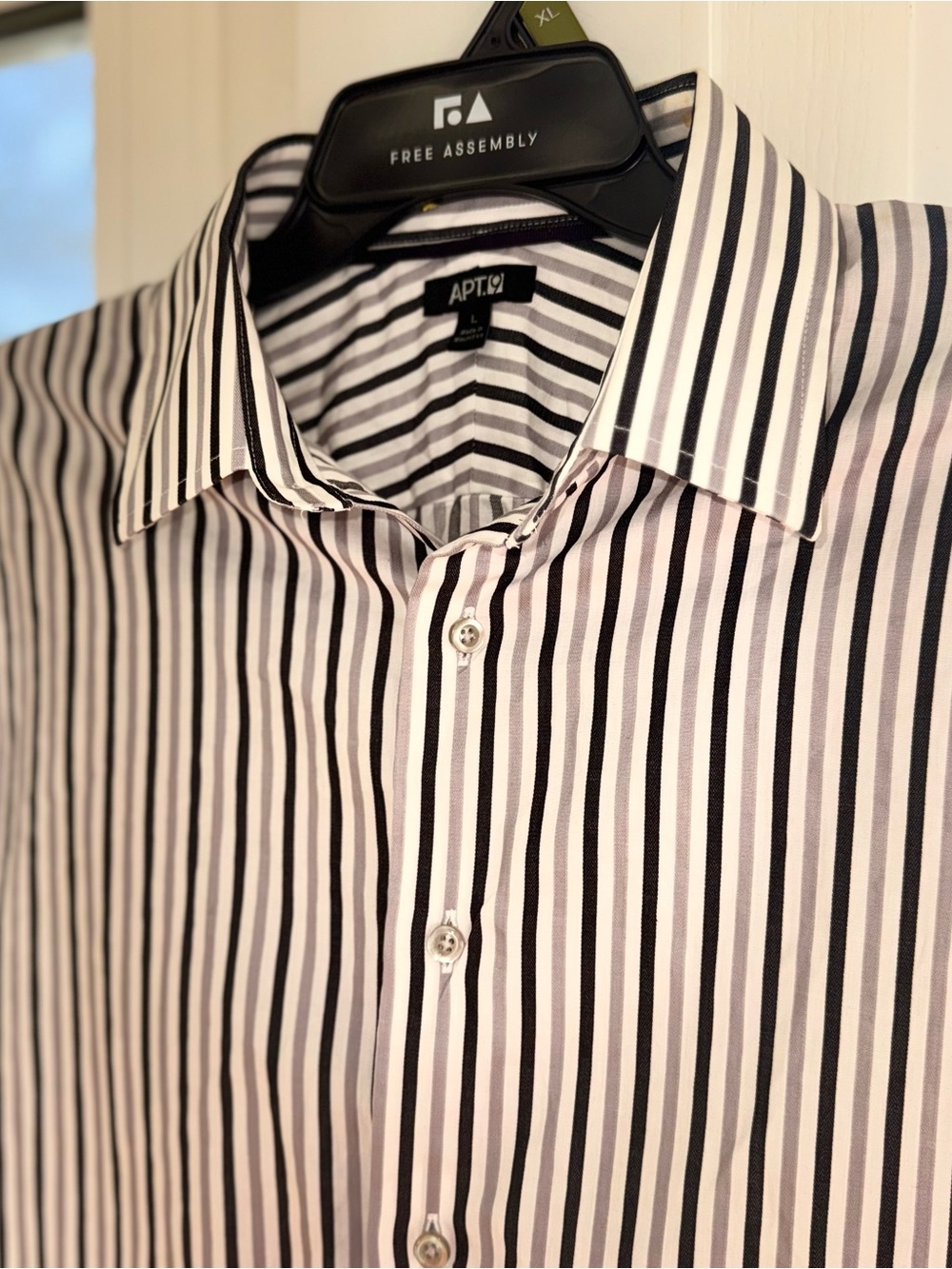 Apt. 9 Men Large Button Up Shirt NWT Striped 100% Cotton Long Sleeve Multi Color - Picture 9 of 12
